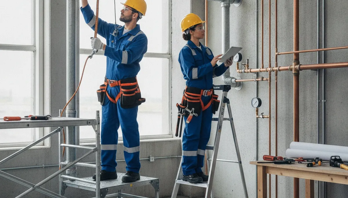 Bloomington, IN plumber repairing a home pipe for plumbing service and leak prevention