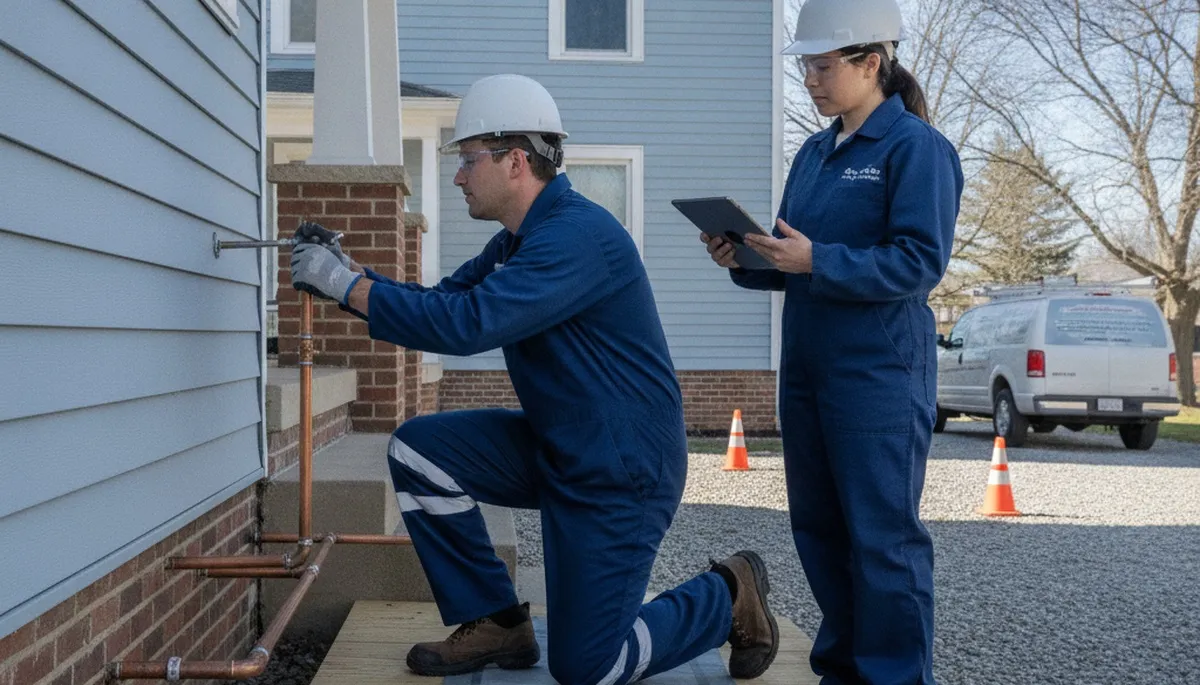 Bloomington, IN plumber repairing a leak for local plumbing service