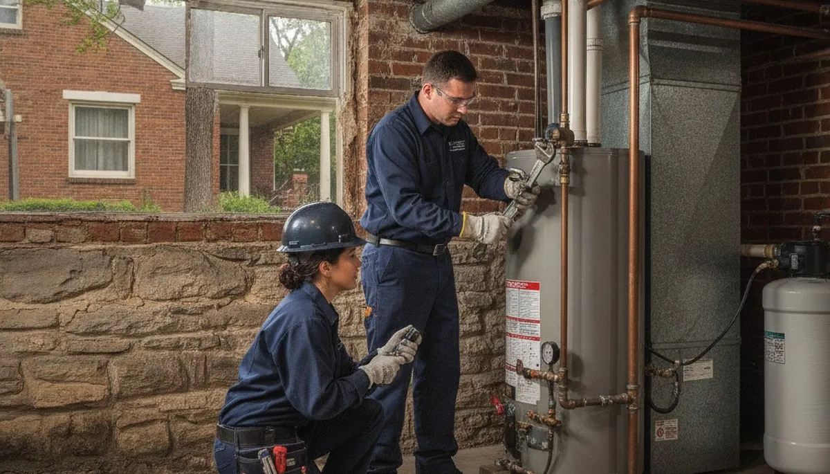 Bloomington, IN plumber repairing a residential pipe for fast plumbing service