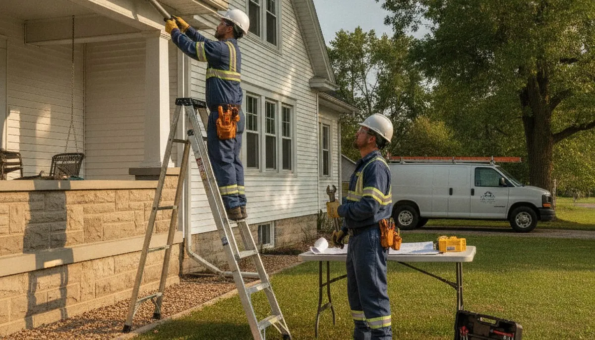 Plumber repairing a pipe in Bloomington, IN, for residential plumbing service