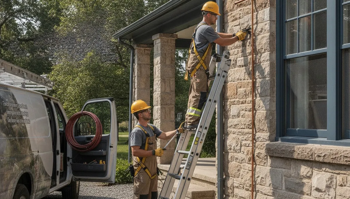 Plumber repairing pipe in Bloomington, IN for professional plumbing repair service