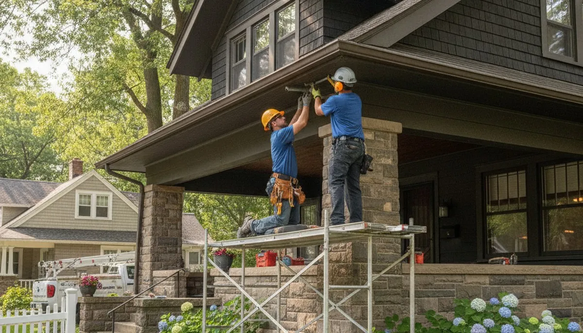 Plumber repairing a pipe in Bloomington, IN for fast plumbing service