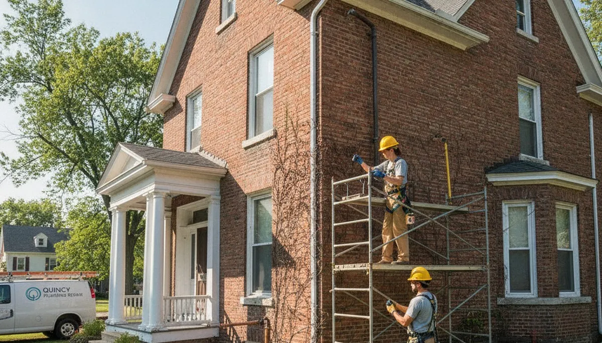 Bloomington, IN plumber repairing a residential pipe for plumbing service