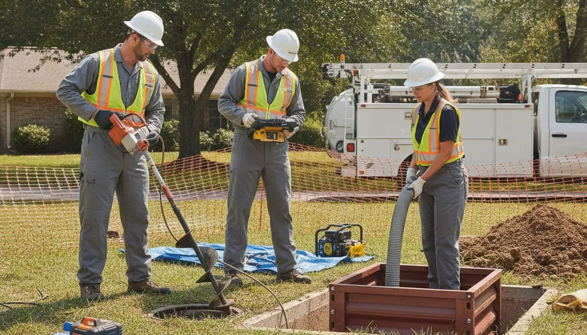 Septic repair plumber inspecting Bloomington, IN home drainage system for fast assessment