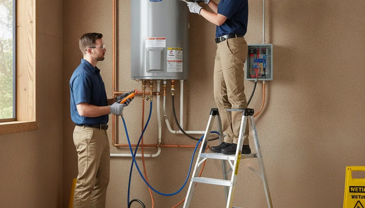 Tankless water heater service in Bloomington, IN by On Call Plumbers for reliable hot water
