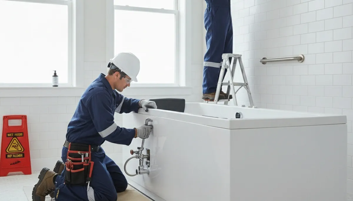 Walk in tub installation for Bloomington, IN homeowners by On Call Plumbers